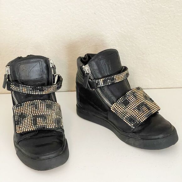 Giuseppe Zanotti Limited Edition High top crystal studded black leather Sneakers - Picture 17 of 17